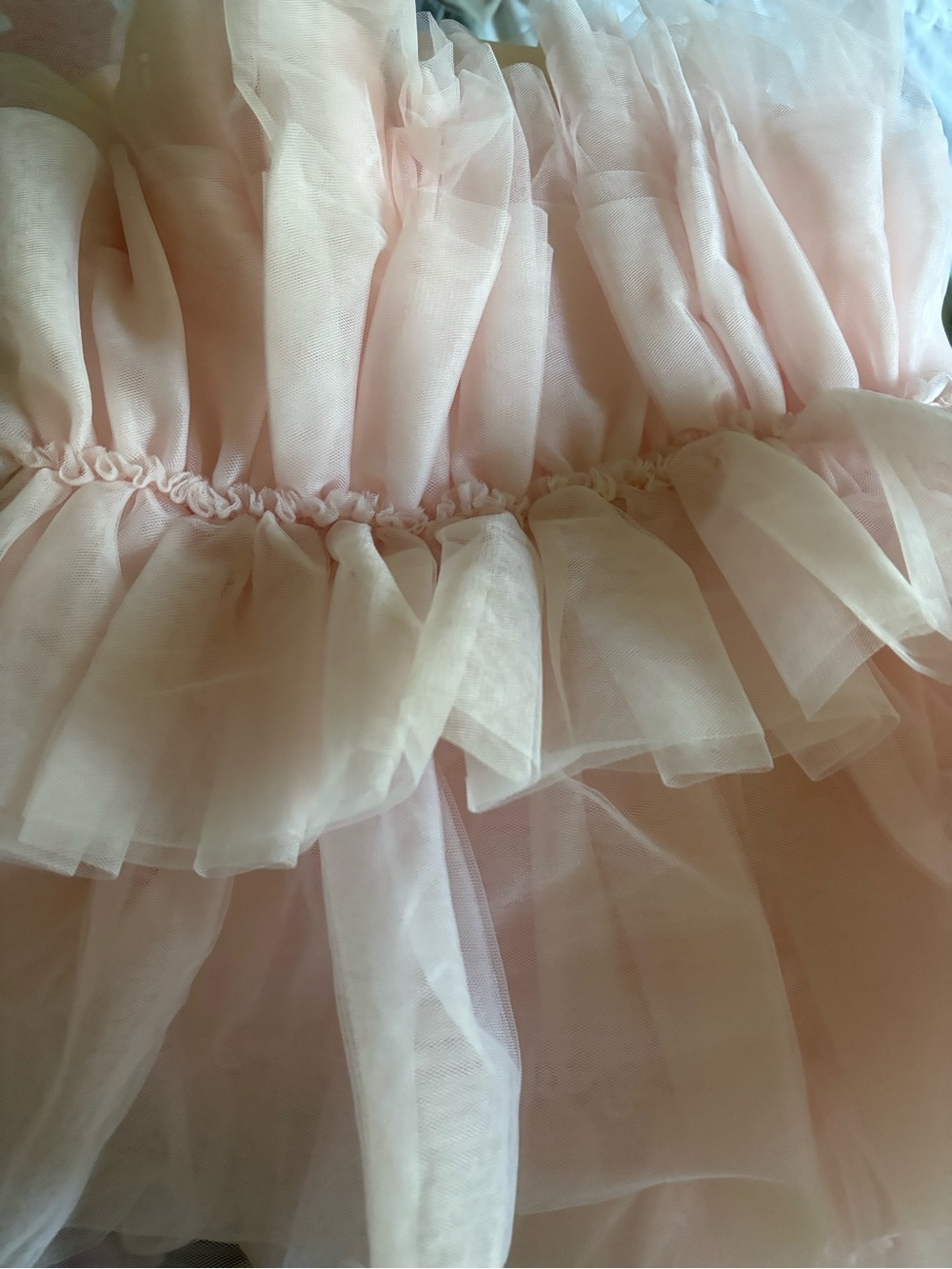 Audrey Parks x Francesca’s Strapless Blush Tulle Tiered Mini Dress - Picture 9 of 10